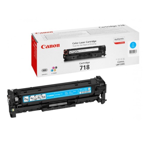 Toner Cyan Canon 718 para Impresoras Láser