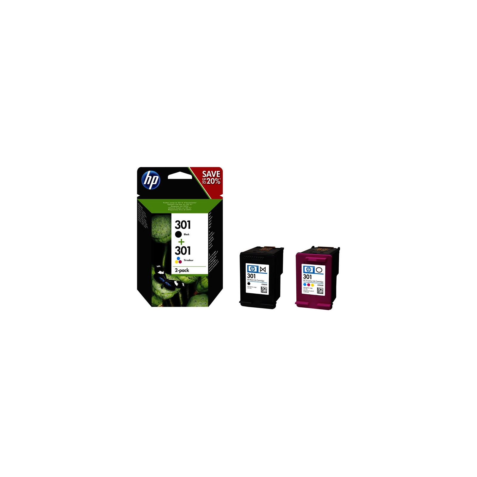 HP Number 301 Multipack Ink Cartridges N9J72AE