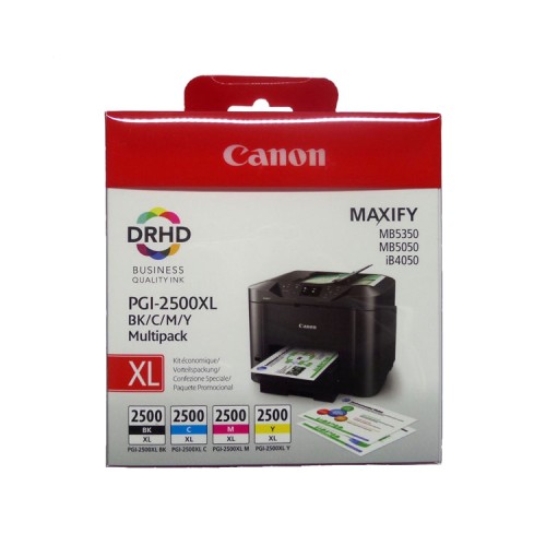 Multipack of 4 Canon PGI-2500XL Ink Cartridges