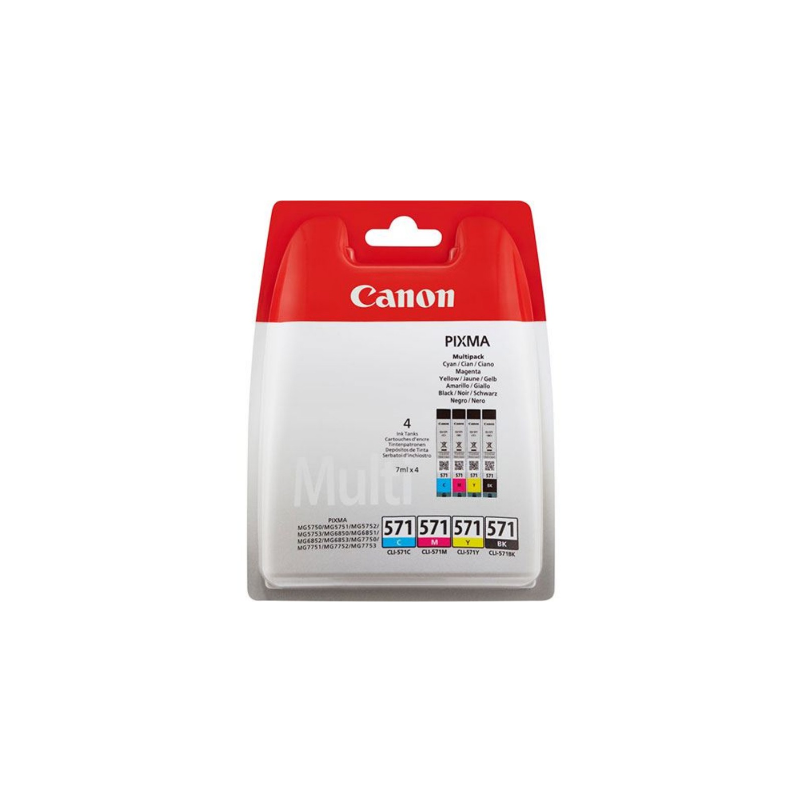 Canon CLI-571 Ink Cartridges Multipack Black Cyan Magenta Yellow