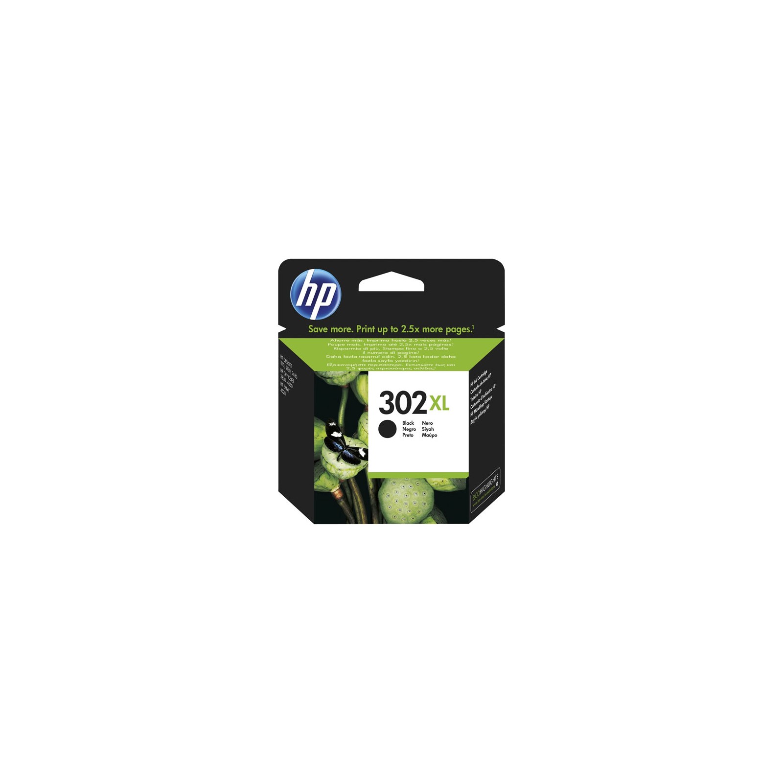 Cartucho Tinta Negro Hp 302 Xl (f6u68ae)