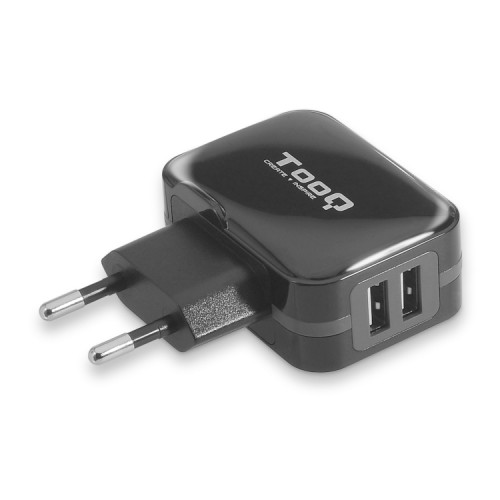 Cargador de Pared Viaje USB 2xUSB (3.4A) Negro Tooq