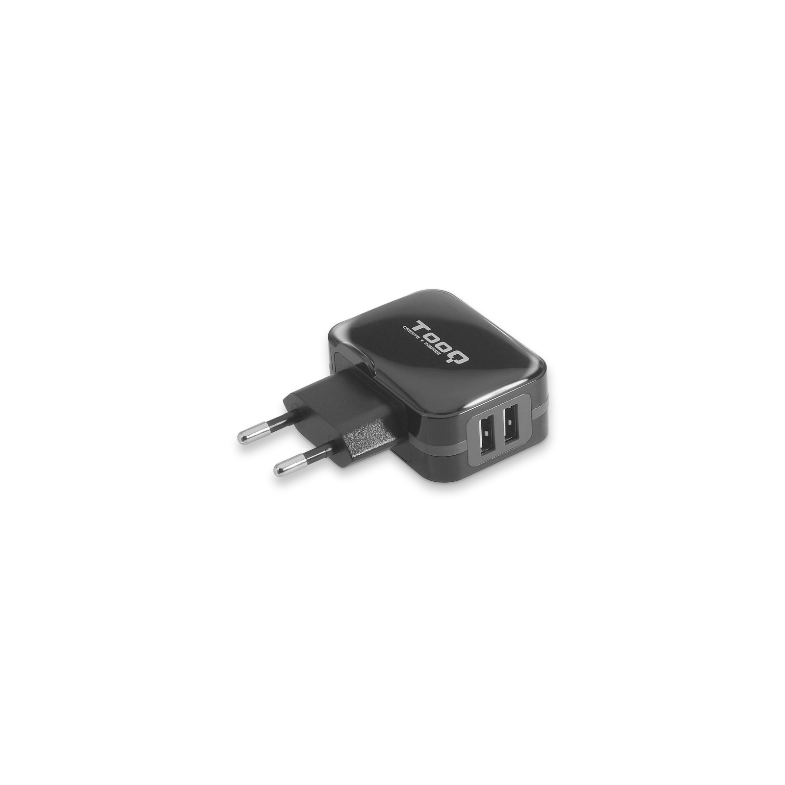 Cargador de Pared Viaje USB 2xUSB (3.4A) Negro Tooq