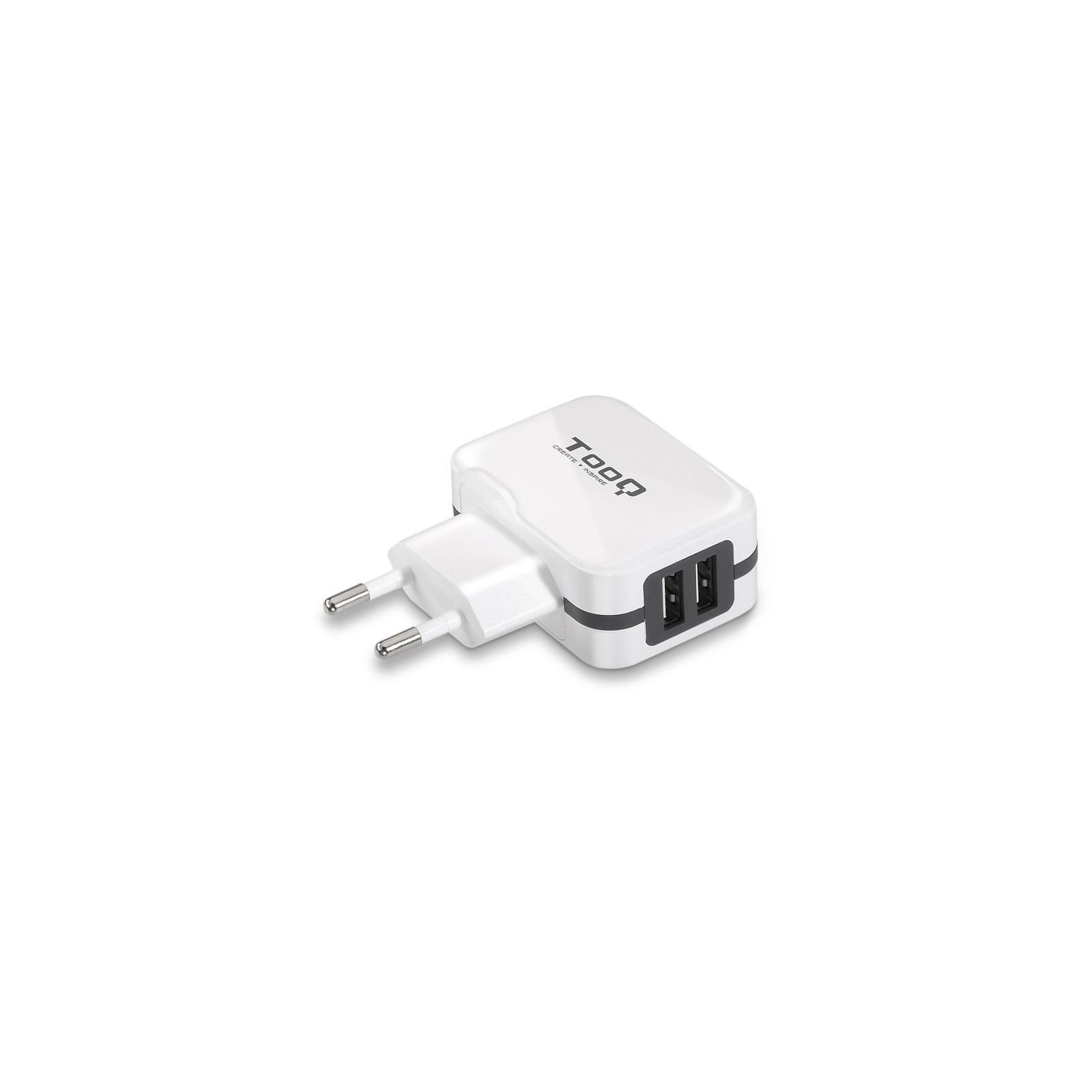 Cargador Pared/Viaje USB 2xUSB (3.4A) Blanco Tooq