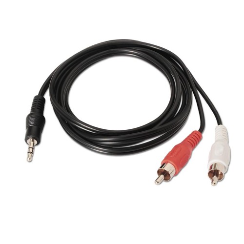 Cable de Audio Estéreo Jack 3.5 a 2xRCA 3m Nanocable Sonido de Calidad