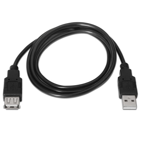 USB 2.0 Type A Male to Female Extension Cable 1m Black Nanocable