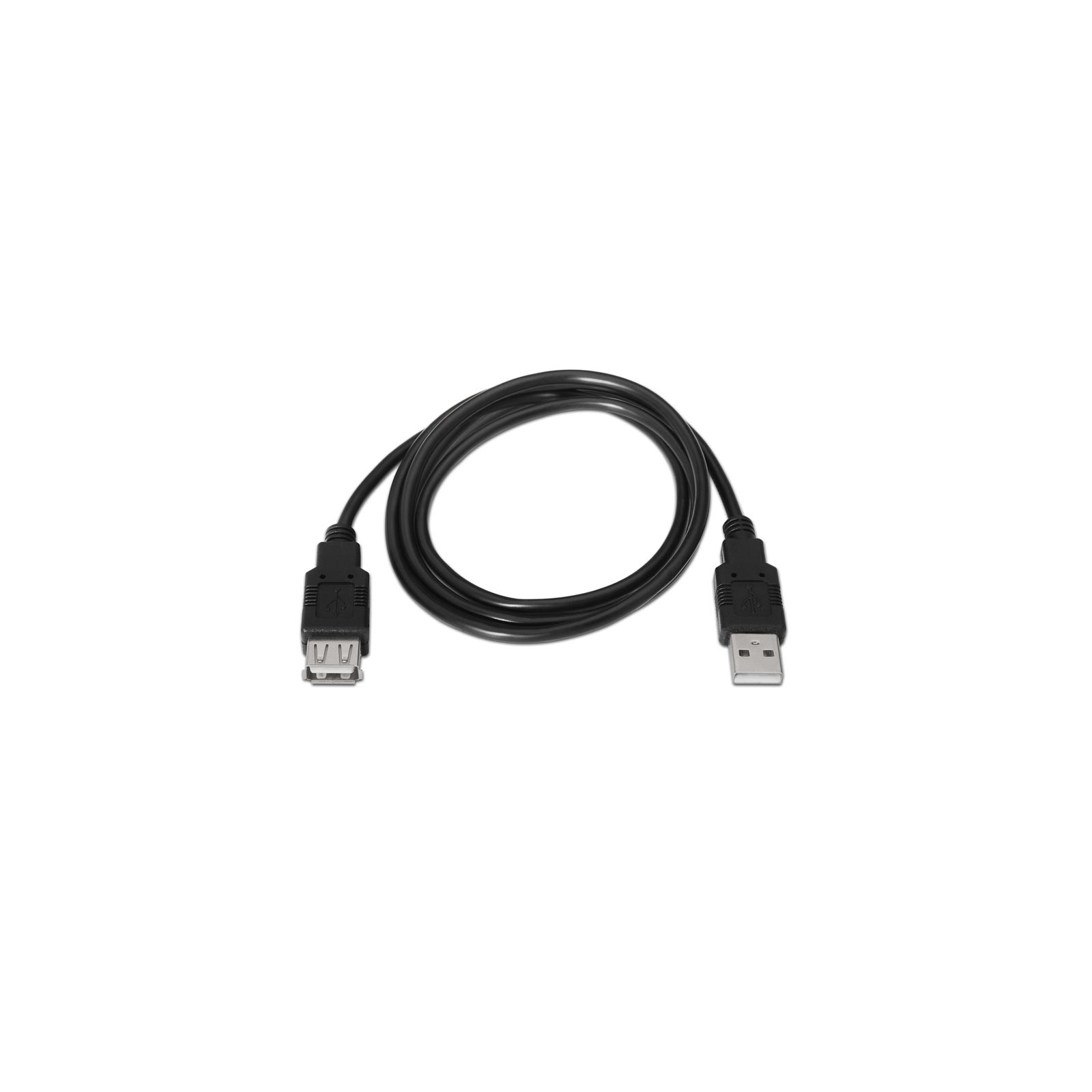 USB 2.0 Type A Male to Female Extension Cable 1m Black Nanocable