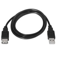 USB 2.0 Type A Male to Female Extension Cable 1m Black Nanocable