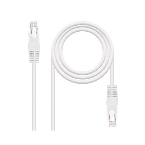 Cable De Red Latiguillo RJ45 UTP Cat6 AWG24 0.5m Blanco Nanocable