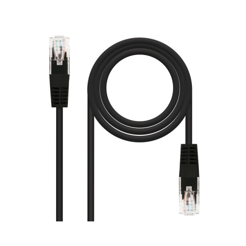 Cable RJ45 UTP Cat6 0.5M Negro Nanocable