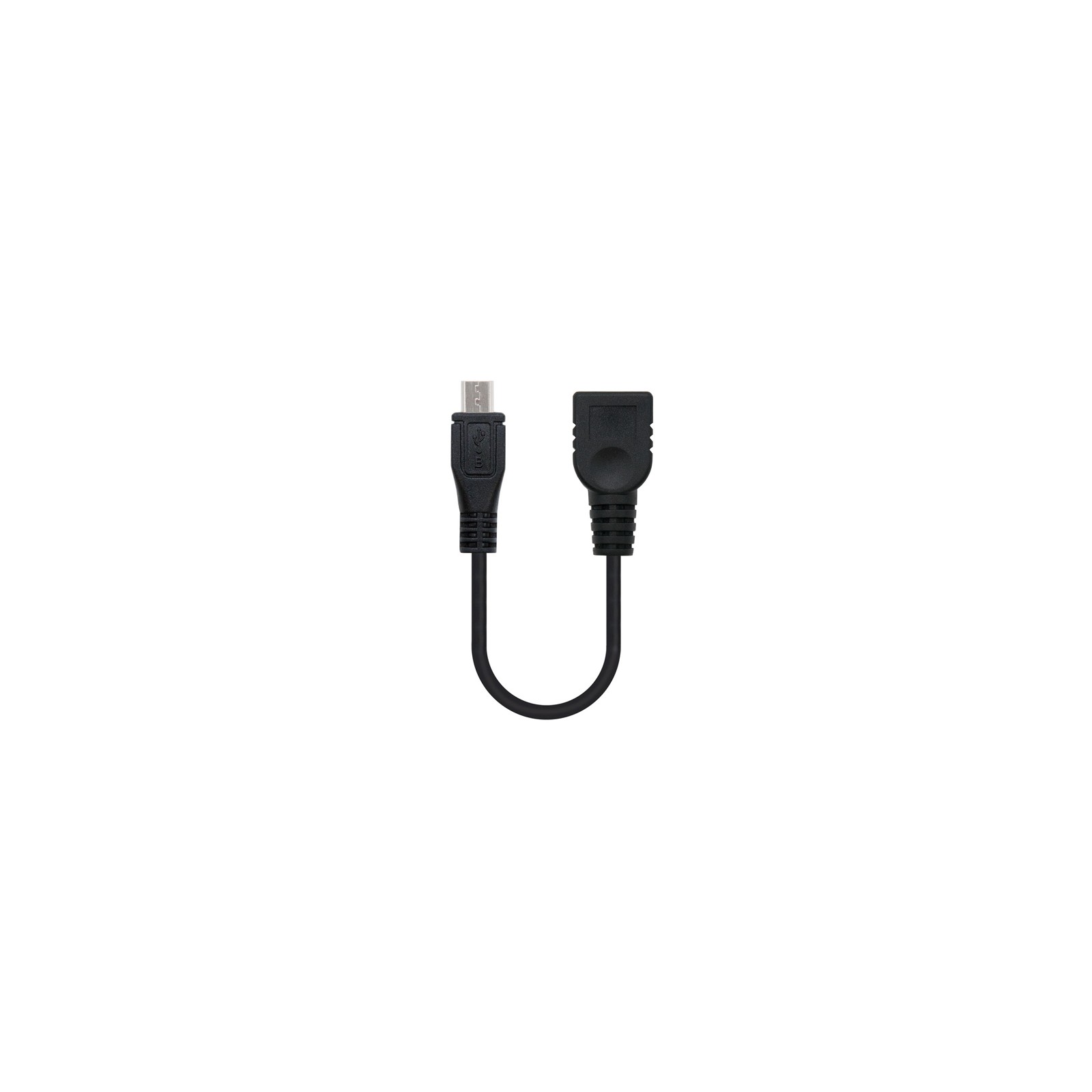 Cable Usb 2.0 Otg Tipo Micro B/m-a/h 15 Cm Negro Nanocable