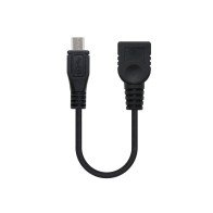 Cable Usb 2.0 Otg Tipo Micro B/m-a/h 15 Cm Negro Nanocable