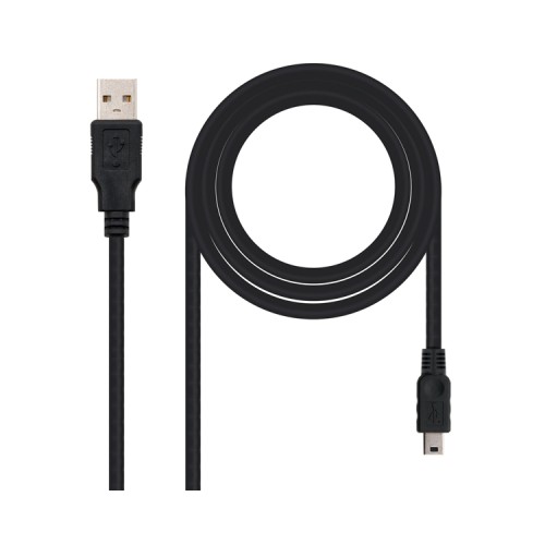 USB 2.0 Type A to Mini USB 5pin Cable 1m Black Nanocable