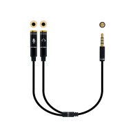 Adaptador de Audio Nanocable 3.5mm Macho a 2 Hembram