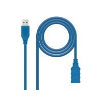 Cable Nanocable USB Tipo A/M a A/H de 1M en Azul