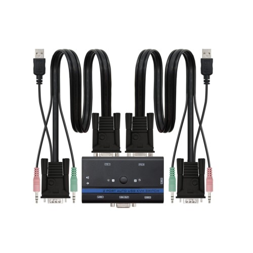 Conmutador KVM VGA USB 1U-2PC + Cable Nanocable