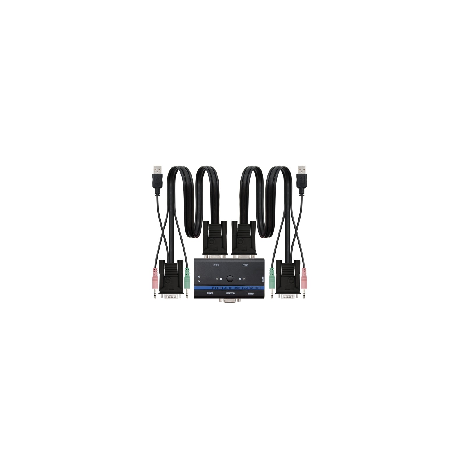 Conmutador KVM VGA USB 1U-2PC + Cable Nanocable