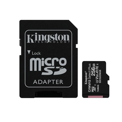 Tarjeta Micro SD 256 GB Canvas Select Plus con Adaptador Kingston