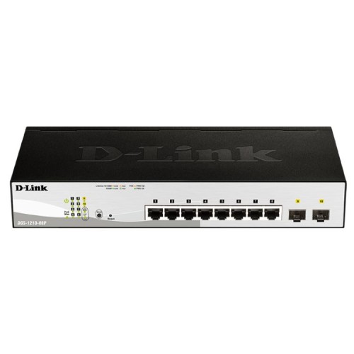 Switch D-Link de 8 Puertos con 2 Puertos Combo y Funcionalidad PoE