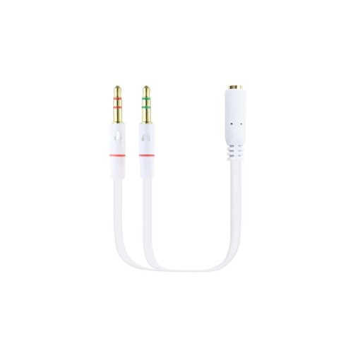 Cable Adaptador De Audio 3.5mm 20cm Blanco