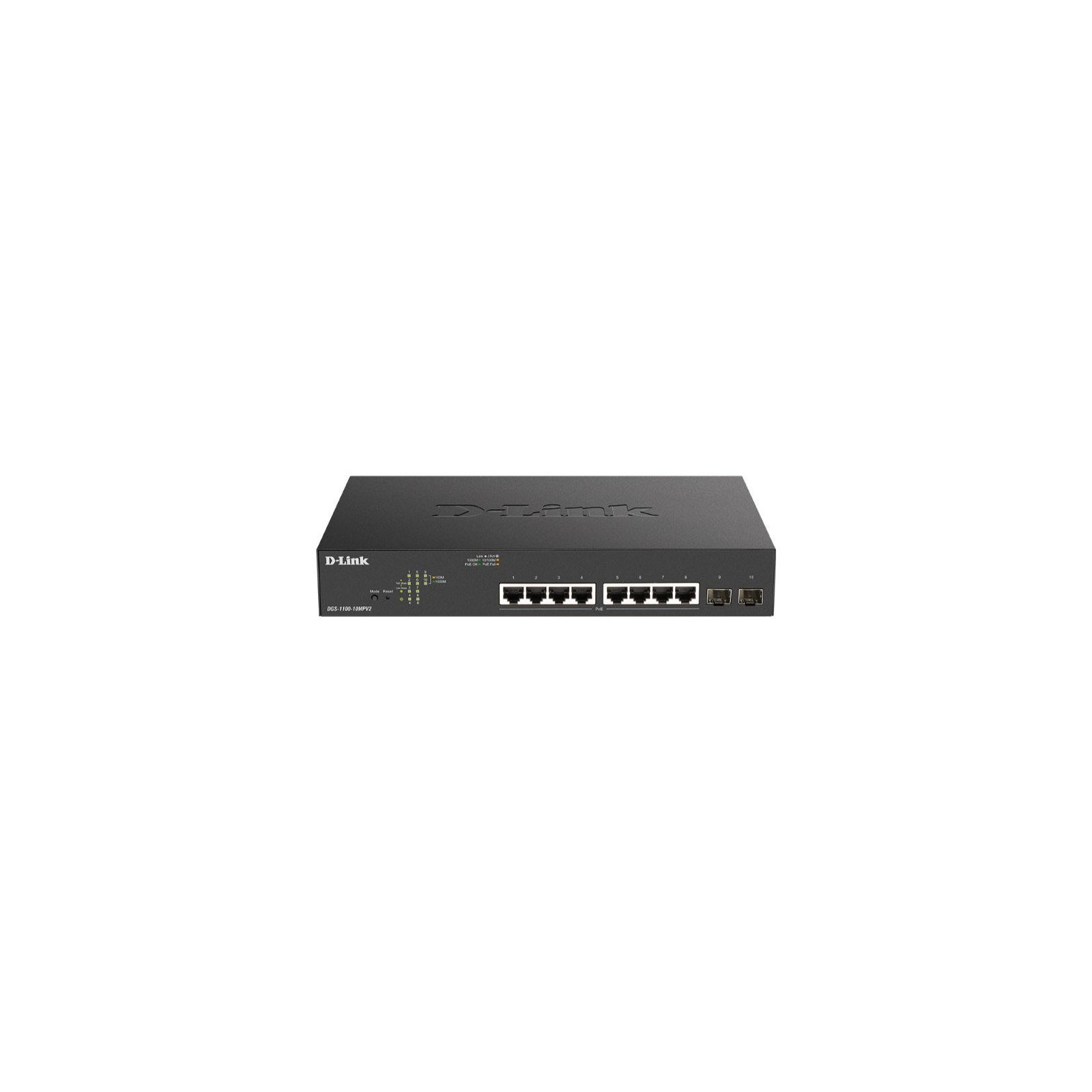 D-Link 8-Port 10/100/1Gbit PoE+ Switch Max W/2 SFP EasySmart