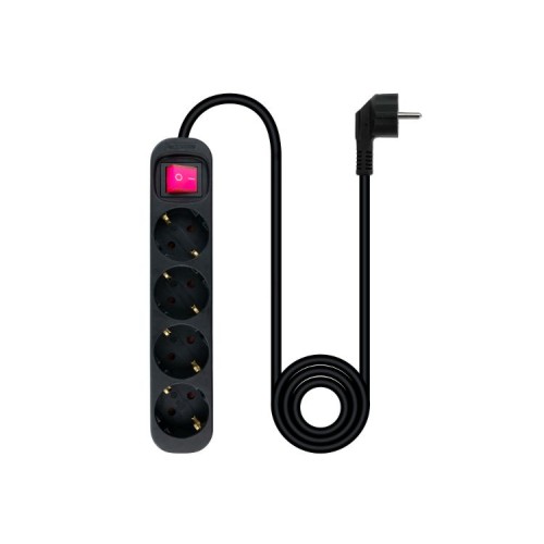 Nanocable 4-Socket Power Strip with Switch Black