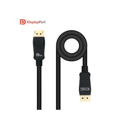 Cable DisplayPort VESA 1.4 DP/DP Negro 0.5 M Nanocable