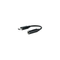 Cable Adaptador Audio USB-C a Jack 3.5mm 11cm Negro Nanocable