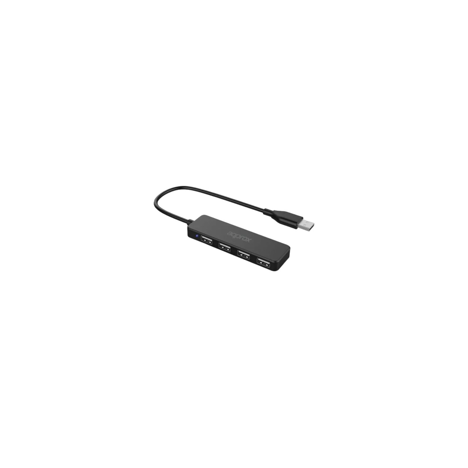 Hub 4 Puertos USB 2.0 Negro Approx