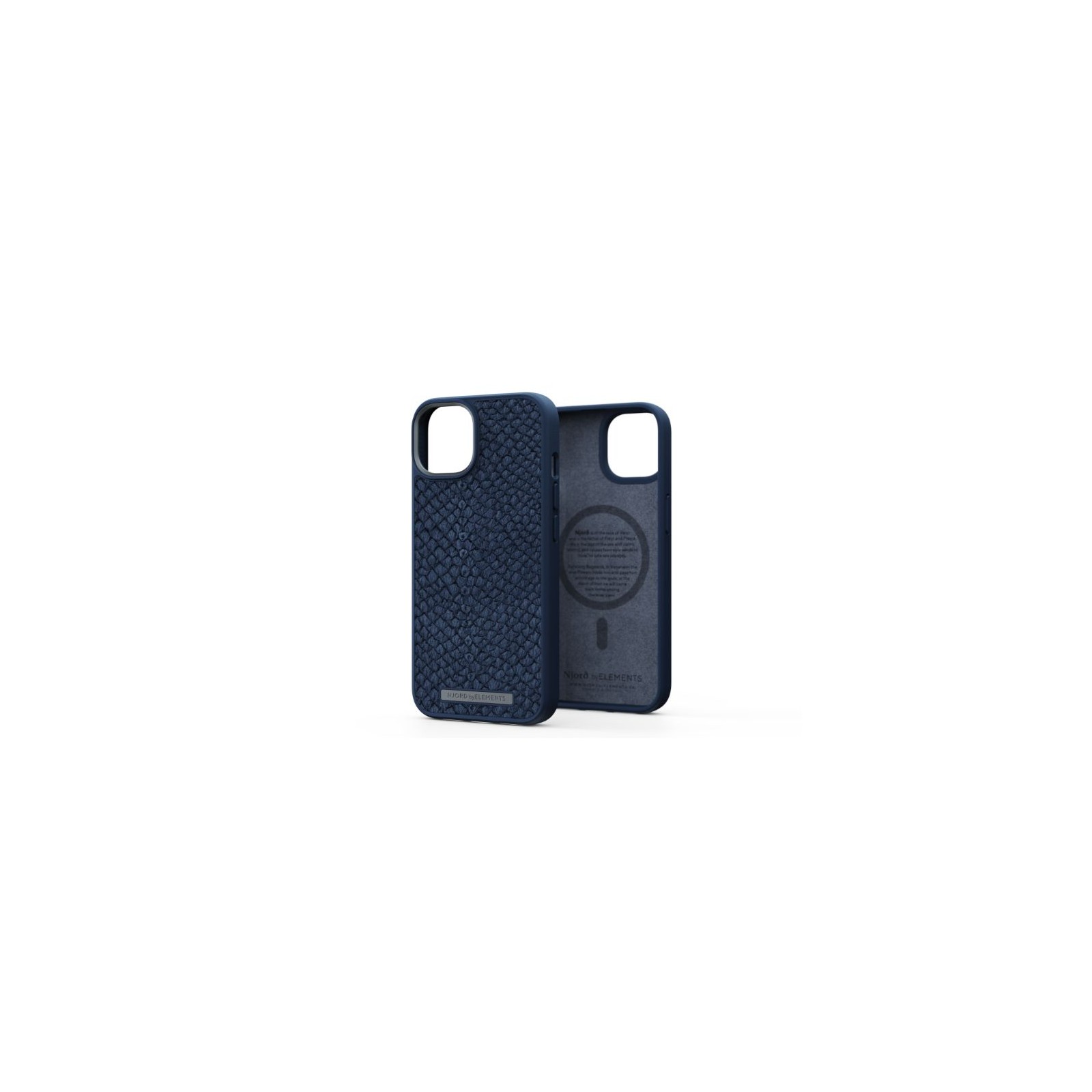 Njord Salmon Leather Case for iPhone 14 Petrol Blue