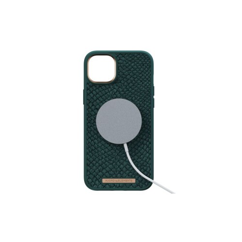 Funda MagSafe iPhone 14 Plus Piel de Salmón Verde Oscuro Njord