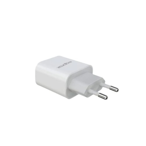 Cargador USB de Viaje/Pared 3.0 + Cable Type-C 18W Blanco