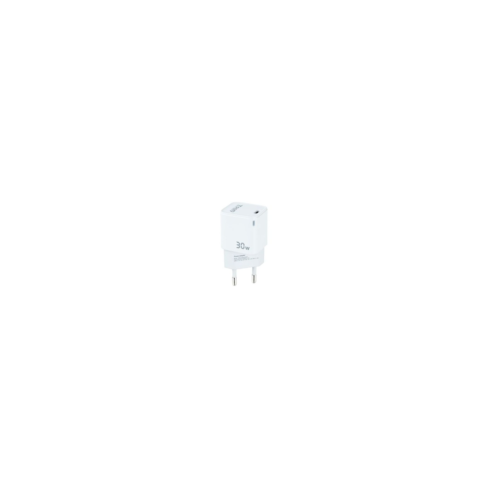 Cargador de Viaje GaN USB-C/PD 30W Blanco Tooq