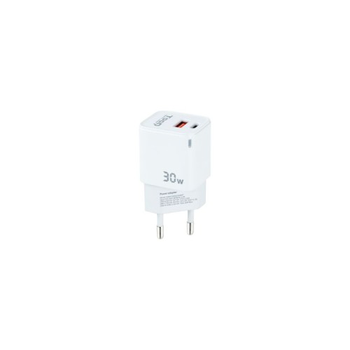 Cargador Pared Gan Usb-c/pd + Usb-a/qc 30w Blanco Tooq