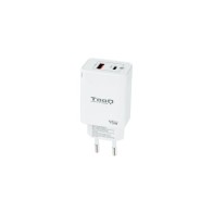 Cargador Pared/Viaje Gan USB-C/PD + USB-A/QC 45W Blanco Tooq