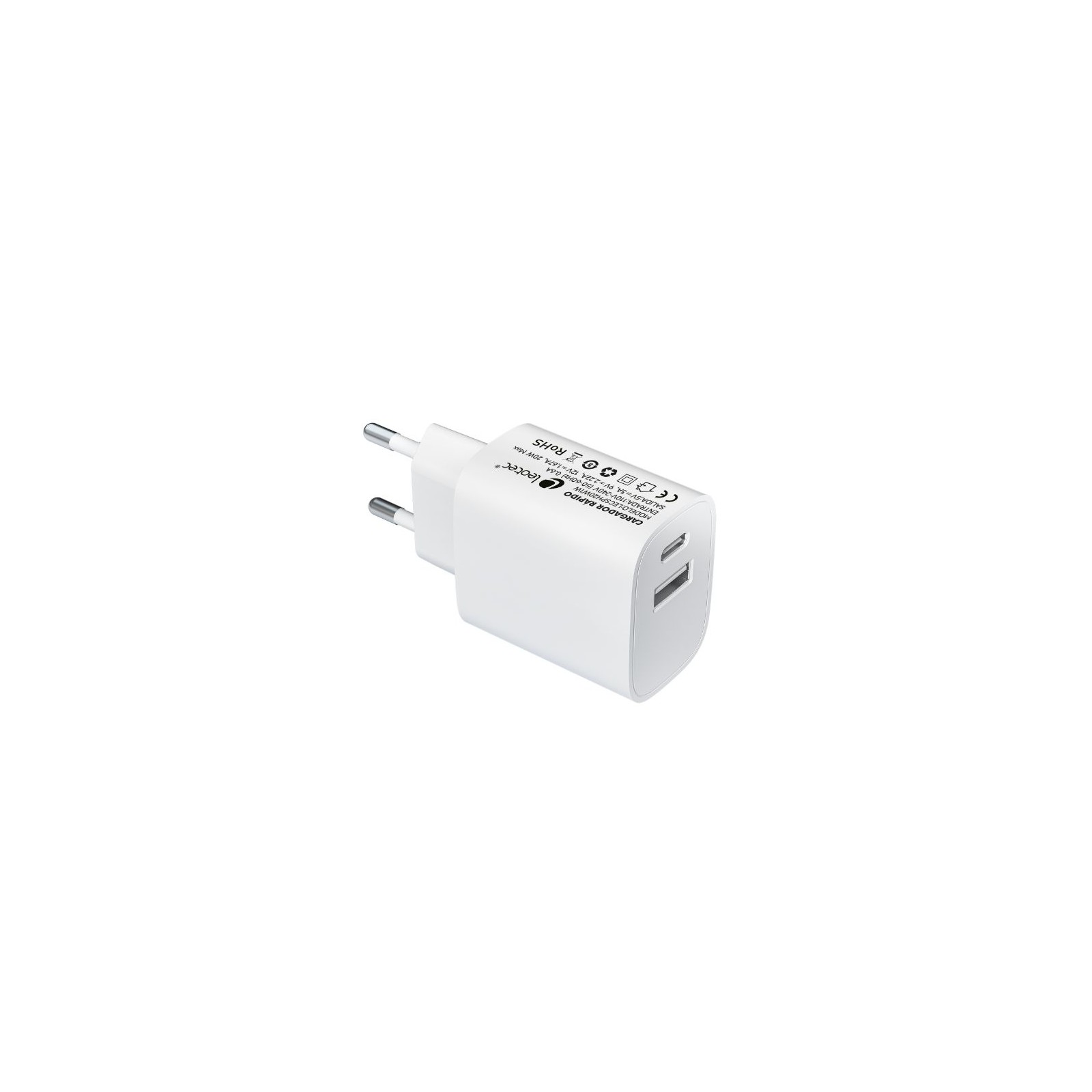 Cargador de Pared/Viaje USB-C PD y USB-A de 20W Leotec