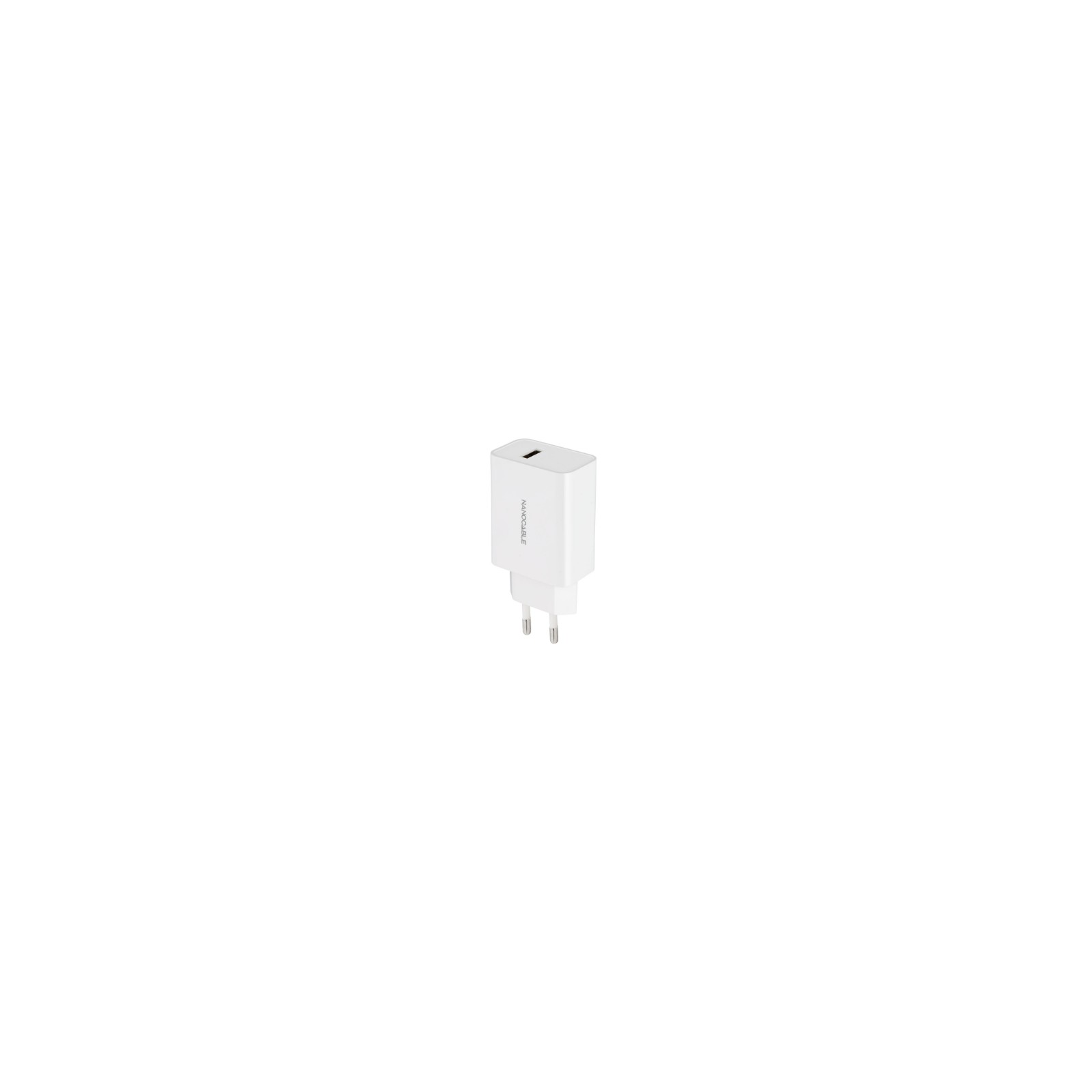 Cargador de Pared 1xUSB 5V 2.1A Blanco Nanocable