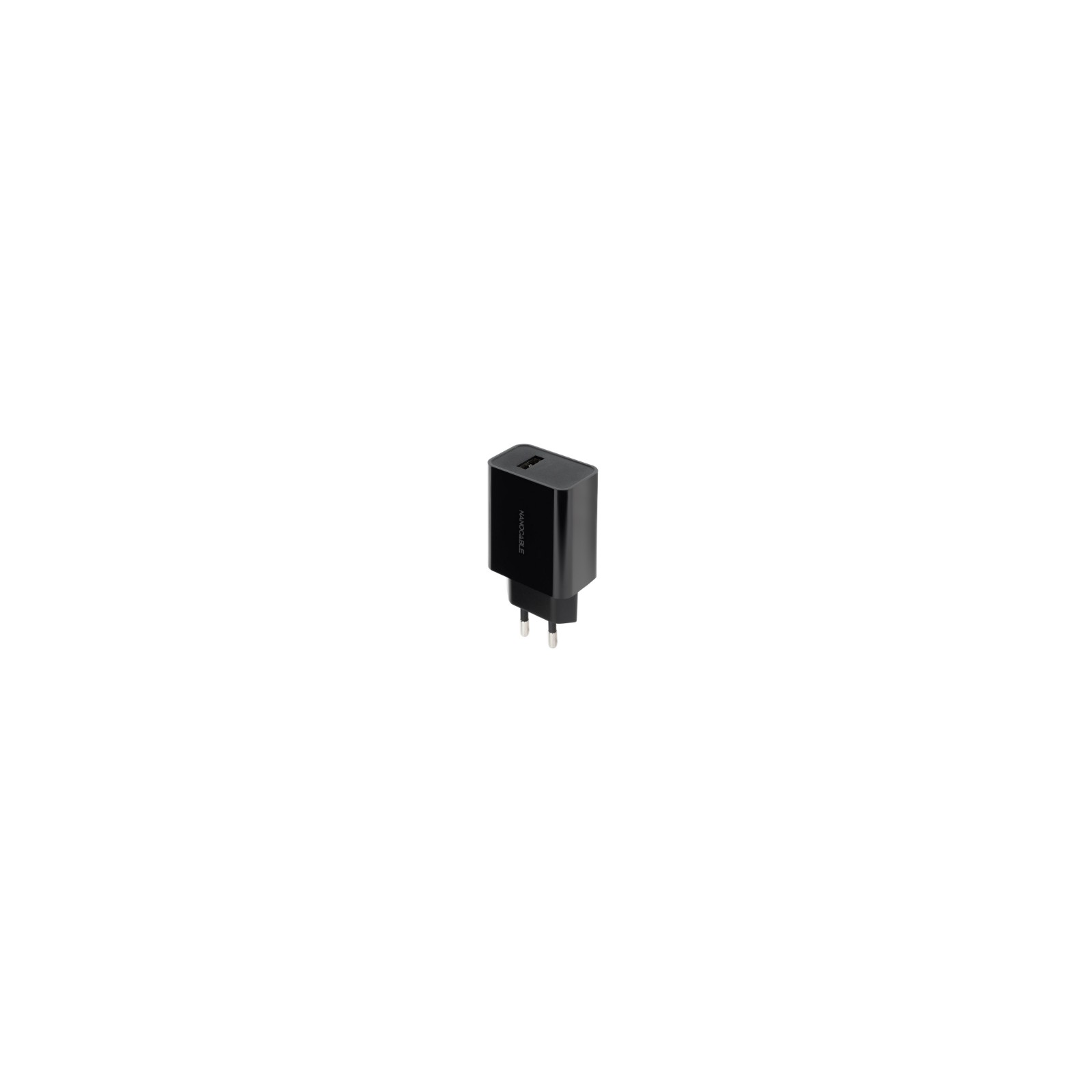 Cargador de Pared 1xUSB 5V 2.1A Negro Nanocable para Carga Rápida