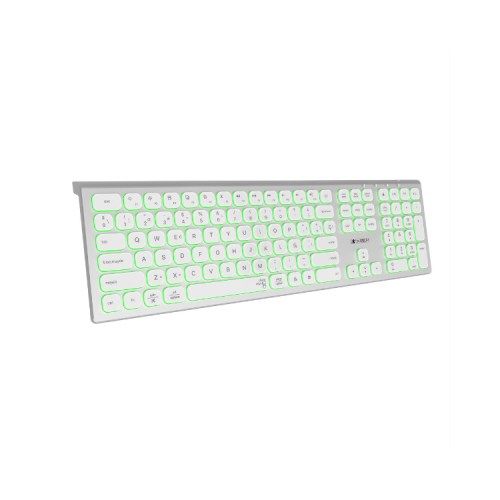 Teclado Wireless Master Rgb Extendido Plata/blanco Subblim