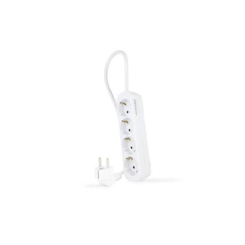 4 Outlet Power Strip White Nanocable