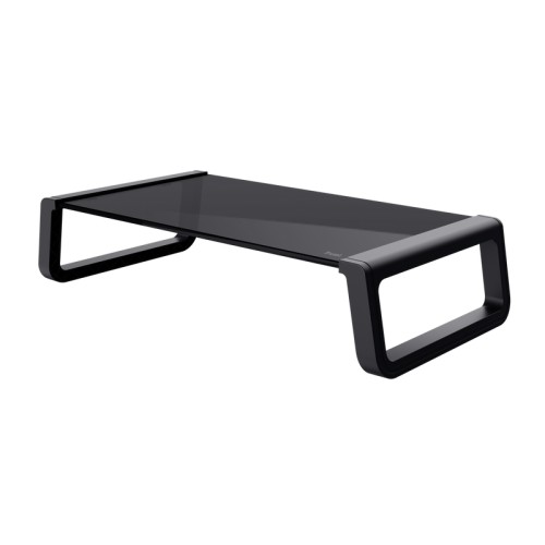 Soporte Elevador Monitor Cristal Templado Negro Trust