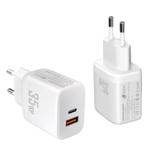 Cargador Pared Leotec 35W USB-C PD Carga Rápida