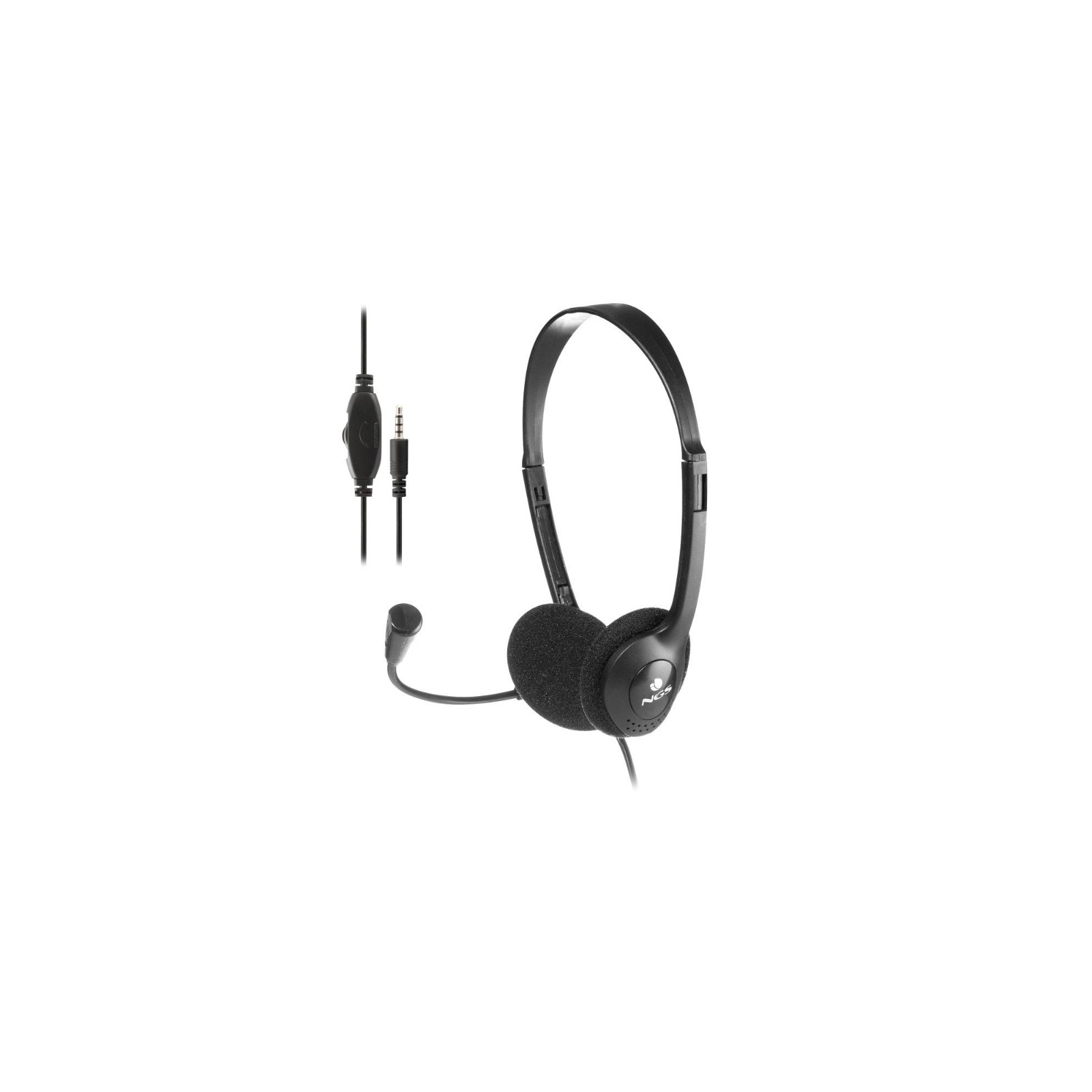 NGS MS 103 Max Headphones with Volume Control in Black