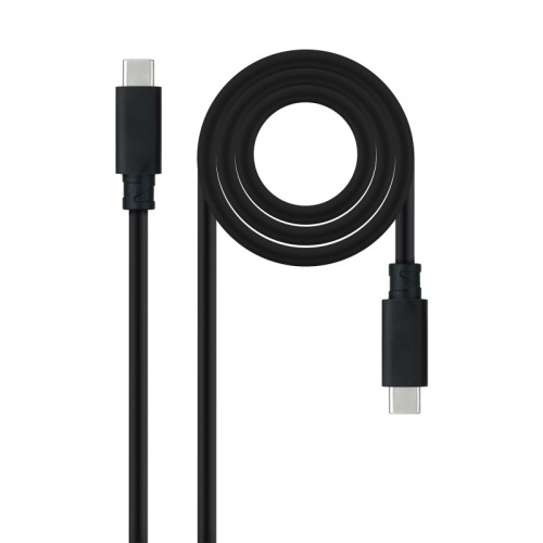 Cable USB 3.2 Gen2 20Gbps 5A 4K/60Hz USB-C/M a USB-C/M 3M Negro Nanocable