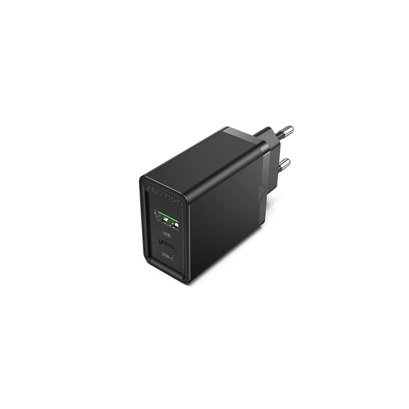 Cargador Pared Usb-c/pd + Usb-a/qc 20w Negro Vention