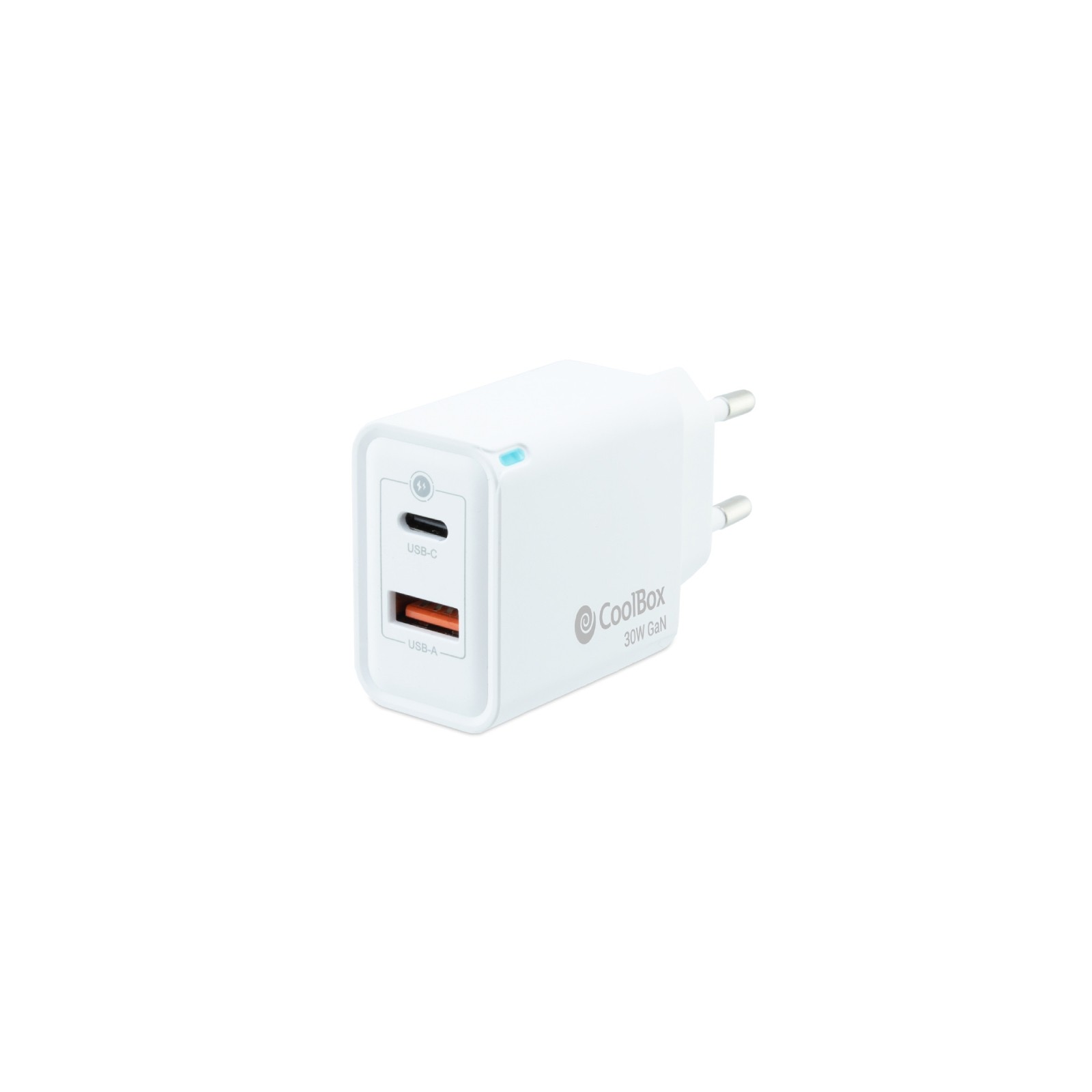 Cargador Pared 30W Coolbox USB-C PD + USB-A