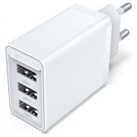 Cargador Pared/Viaje 3xUSB-A 12W Blanco