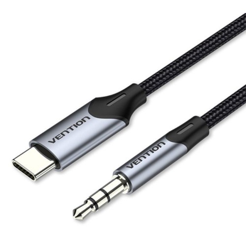 Conversor USB-C a Jack 3.5mm 1m Gris Vention - Solución de Audio Duradera