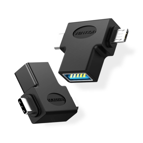 Adaptador 3.0 USB-C/M A Micro USB-A/M Negro Vention