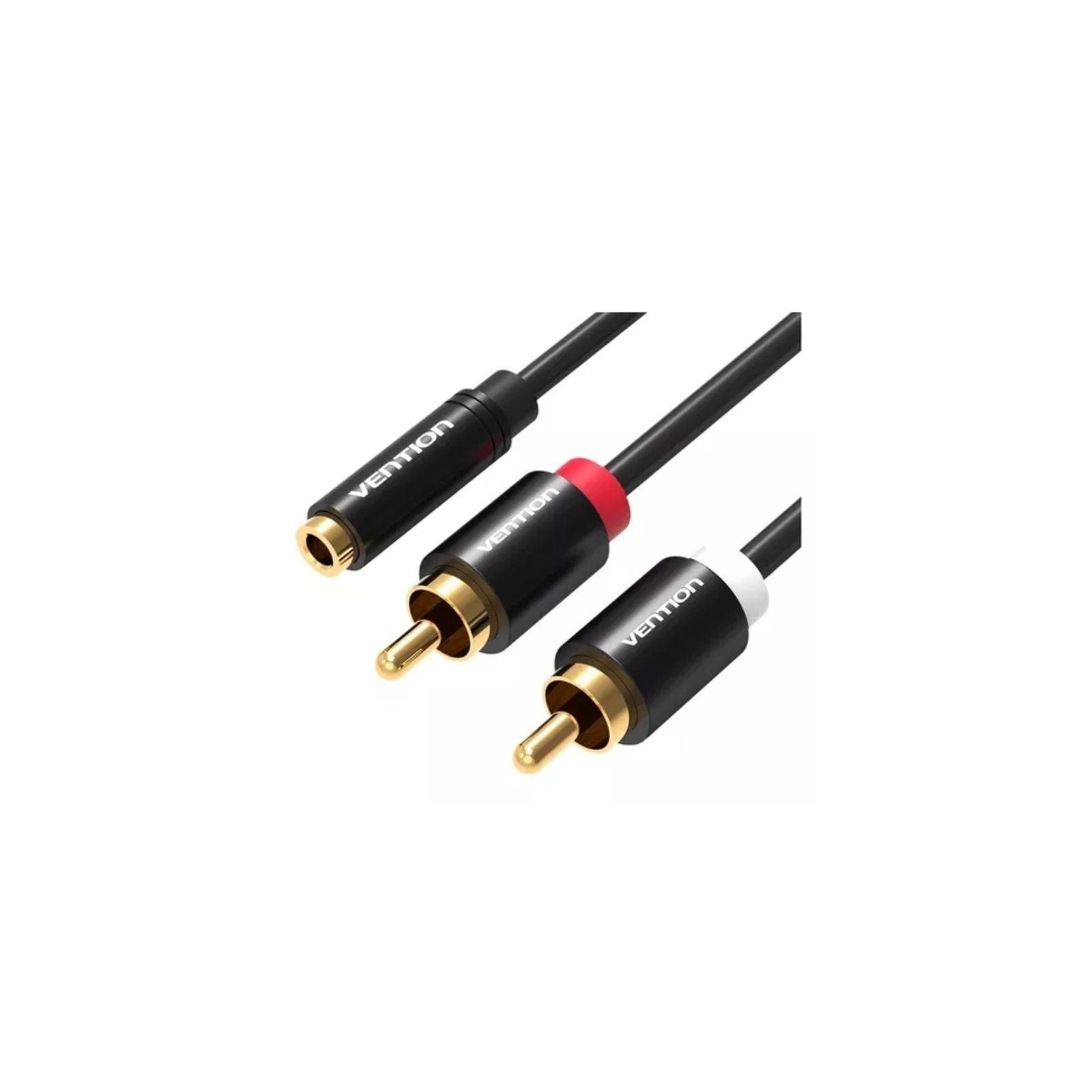 Vention 3.5mm Audio Cable 2xRCA Male 1M Black